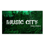 Grunge Music Business Card - Green Teal Texture