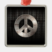 Grunge Peace Sign Ornaments