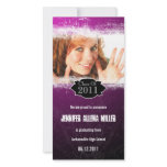 Grunge Pink Black Graduation Photo Card photo cards
