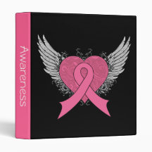 Grunge Pink Ribbon - Breast Cancer Binder