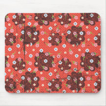 Grunge polka dots graphic pattern mouse pad