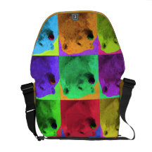 Grunge Pop Art Popart Polar Bear Closeup Colourful Courier Bags