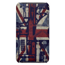 Grunge Retro Union Jack Love London Symbols iPod Barely There iPod Cases