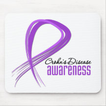 Grunge Ribbon Crohn's Disease Awareness Mouse Pads