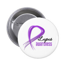 Grunge Ribbon Lupus Awareness Button