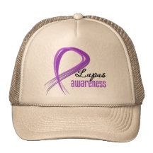Grunge Ribbon Lupus Awareness Hats