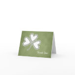 Grunge Shamrocks Thank You Card