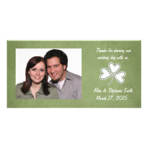 Grunge Shamrocks Thank You Photo Cards