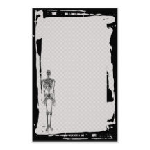 Grunge Skeleton Chain Link Fence Goth Stationery
