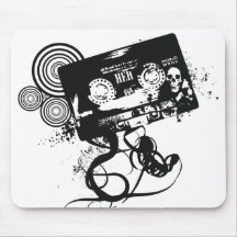 Grunge Skull Audio Tape Mousepad