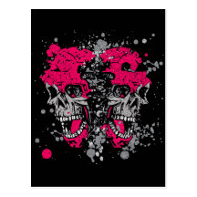 GRUNGE SKULLS POSTCARDS