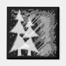 grunge snowy forest fridge magnets