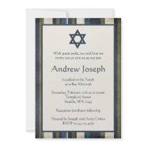 Grunge Stripes Bar Mitzvah Invitation