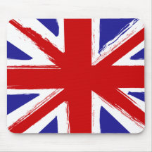 Grunge Style British Union Jack Flag Mouse Pads