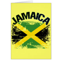 Grunge Style Jamaica Flag Design Cards