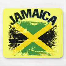 Grunge Style Jamaica Flag Design Mouse Pad