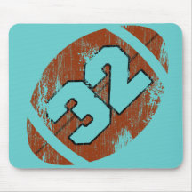 Grunge Style Number 32 Football Mouse Pad