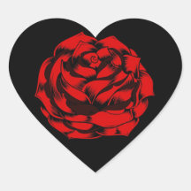 Grunge Style Red Rose Sticker