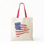 GRUNGE STYLE US FLAG CANVAS BAG