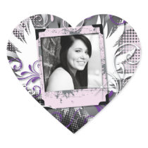 Grunge Sweet Sixteen Sticke Heart Sticker