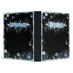 Grunge Swirl Flowers Recipes Binder Black Blue