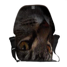 Grunge Tabby Cat Face in Shadow Commuter Bag