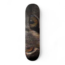 Grunge Tabby Cat Face in Shadow Skateboard Deck