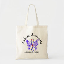 Grunge Tattoo Butterfly 6.1 Autism Bags