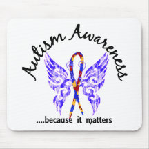 Grunge Tattoo Butterfly 6.1 Autism Mouse Pads