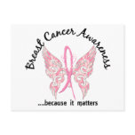 Grunge Tattoo Butterfly 6.1 Breast Cancer postcards