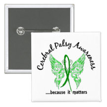 Grunge Tattoo Butterfly 6.1 Cerebral Palsy Button