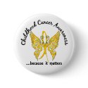 Grunge Tattoo Butterfly 6.1 Childhood Cancer buttons