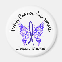Grunge Tattoo Butterfly 6.1 Colon Cancer Magnet