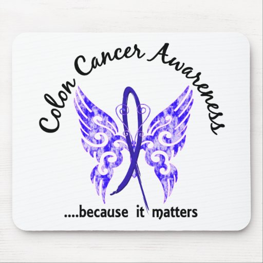 Grunge Tattoo Butterfly 6.1 Colon Cancer Mousepad