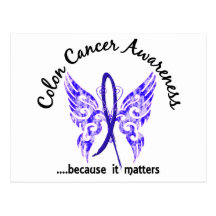 Grunge Tattoo Butterfly 6.1 Colon Cancer Postcards