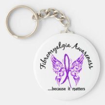 Grunge Tattoo Butterfly 6.1 Fibromyalgia Key Chain