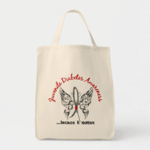 Grunge Tattoo Butterfly 6.1 Juvenile Diabetes Bags
