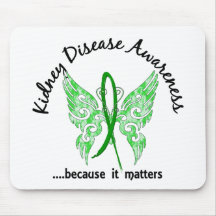 Grunge Tattoo Butterfly 6.1 Kidney Disease Mousepads