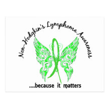 Grunge Tattoo Butterfly 6.1 Non-Hodgkin's Lymphoma Post Card