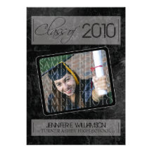 Grunge Texture Graduation Announcement (black)