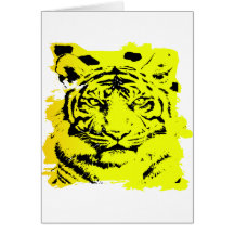 Grunge Tiger Tattoo Greeting Cards