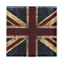 grunge UK flag magnet