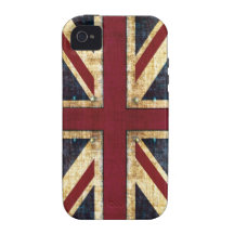 Grunge Union Jack - classic - vintage look Case-Mate iPhone 4 Cases
