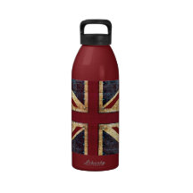 Grunge Union Jack - classic - vintage look Water Bottles