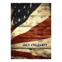 Grunge USA American Flag independence day party Personalized Invitation