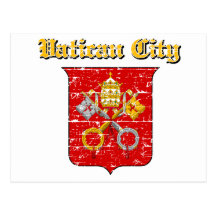 Grunge Vatican City coat of arms designs Postcards