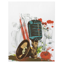 grunge vintage microphone vector customized letterhead