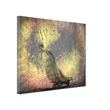 Grunge Vintage Racing Yacht Wrapped Canvas Print