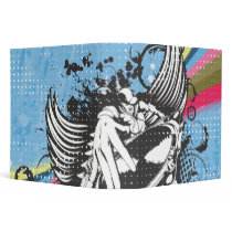 grunge winged dee jay design 3 ring binders