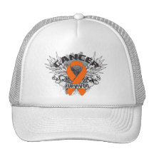 Grunge Winged Ribbon Leukaemia Survivor Trucker Hats